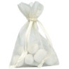 10 Sachets organdi, uni ivoire, 7.5 x 10 cm