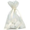 10 Organdybeutel, cream, 7.5 x 10 cm