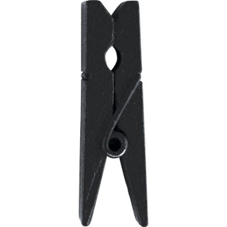 12 Holzklammer, schwarz, 3.5 cm