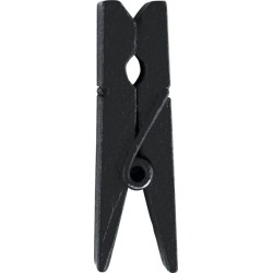 12 clip in legno nero, misura 3,5 cm