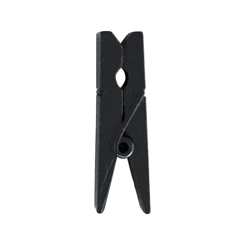 12 clip in legno nero, misura 3,5 cm