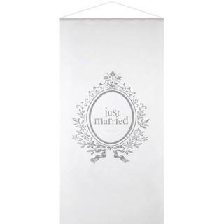 Appeso, bianco, 1x2.5m "Just married"