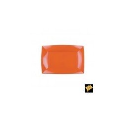 12 piatti rettangolari, PP, 28 x 19 cm, arancione