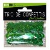 Trio de confettis, ronds, étoiles et coupes, vert excellence