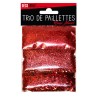 Trio de paillettes , 3 sachets de paillettes nuancées rouge Trio de paillettes , 3 sachets de paillettes nuancées rouge