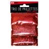 Trio de paillettes , 3 sachets de paillettes nuancées rouge