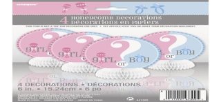 4 mini centrotavola, nido d'ape "Girl or Boy" 15 cm