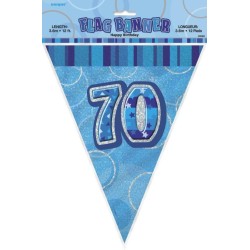 Banner gagliardetto blu, 34 cm, lunghezza 3,6m, 70 ans