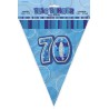 Bannière fanion bleu, 34 cm, 70 ans Bannière fanion bleu, 34 cm, 70 ans