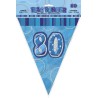 Bannière fanion bleu, 34 cm, 80 ans Bannière fanion bleu, 34 cm, 80 ans