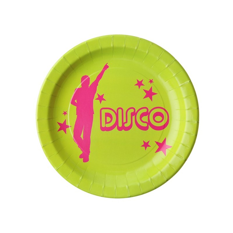 10 Disko Teller, grün, ø 22.5 cm