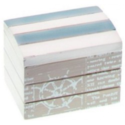 Coffret marin bois blanchi, bleu ciel 8 cm x 6 cm x 6 cm