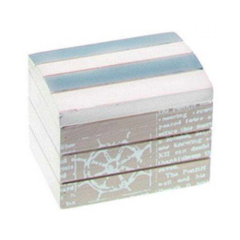 Scatola di legno sbiancato, cielo blu 8 cm x 6 cm x 6 cm