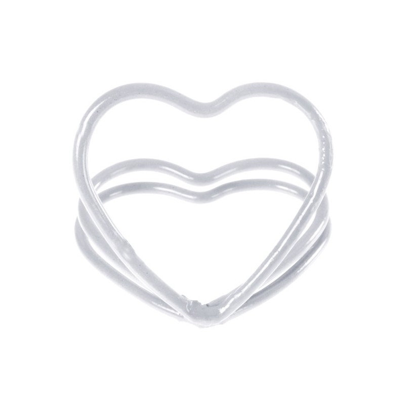 2 marques-place, coeur, métal, blanc, ø 3 cm 2 marques-place, coeur, métal, blanc, ø 3 cm