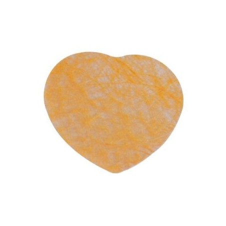 50 Confettis coeurs, intissés, mandarine, 5 cm env.