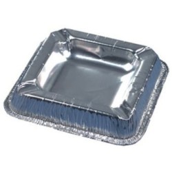 50 Aschenbecher aus Aluminium, 12.5 x 12.5 cm, silber