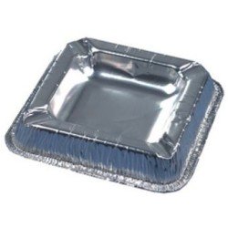 50 posacenere in alluminio, 12,5 x 12,5 cm, argento