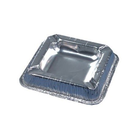 50 Aschenbecher aus Aluminium, 12.5 x 12.5 cm, silber