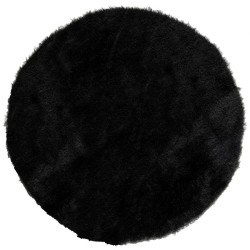 4 Sets de table en fourrure, ø 34 cm, polyester, noir