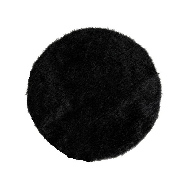 4 Sets de table en fourrure, ø 34 cm, polyester, noir