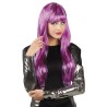 Perruque Glamour violet cheveux longs, lamé argent Perruque Glamour violet cheveux longs, lamé argent