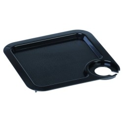 10 vassoi con supporto in vetro, antiscivolo, 20 x 20 cm, nero