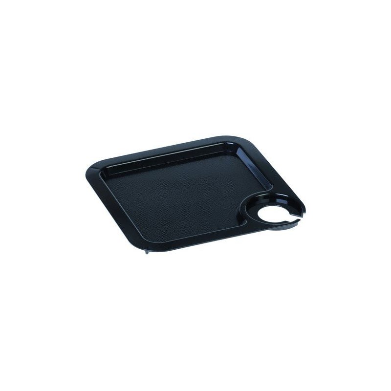Tablett Coktail mit Glashalter, Gleitschutz, 20 x 20 cm, schwarz