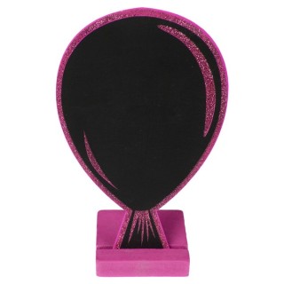 Marque-place ballon, paillettes, ardoise, fuchsia, 10 x 15 cm