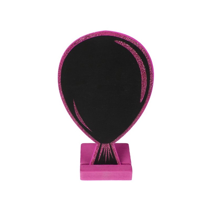 Palloncino a marchio, glitter, ardesia, fucsia, 10 x 15 cm