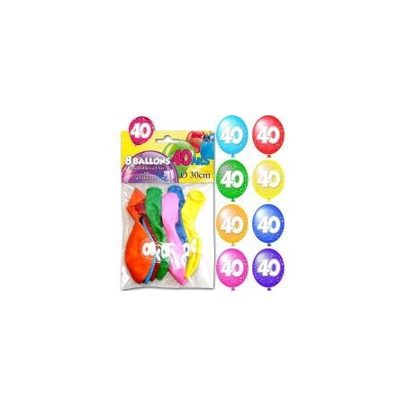 8 palloncini, 40 anni, ø 30 cm