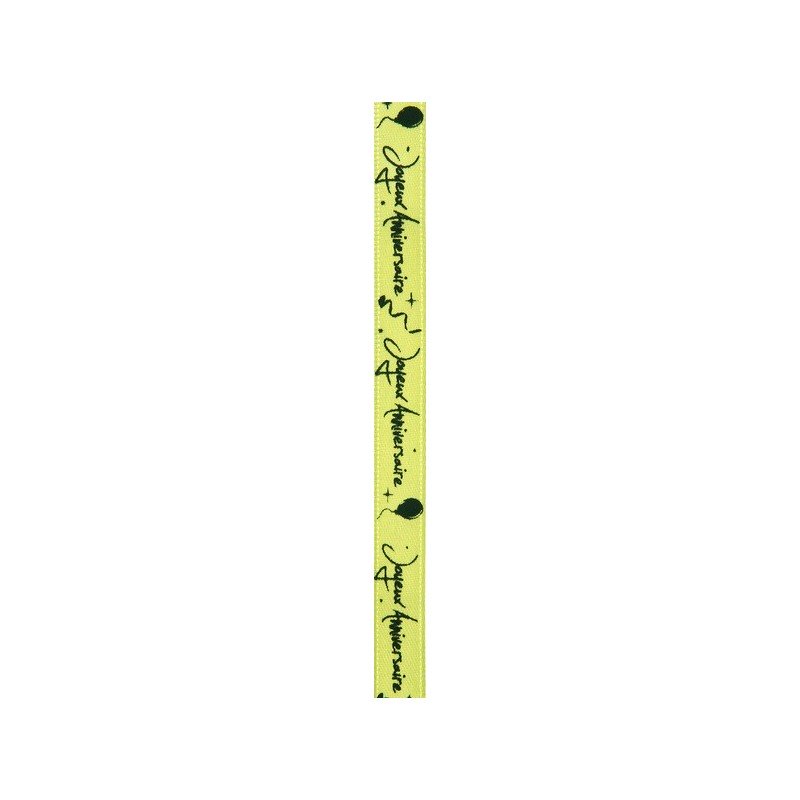 Nastro "Joyeux Anniversaire", kiwi, 10 mm x 5 metri