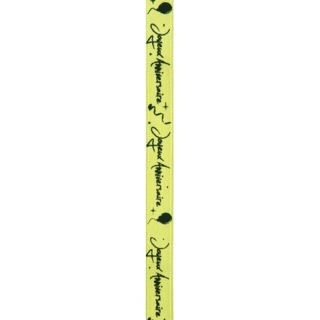 Ruban "Joyeux anniversaire", kiwi, 10 mm x 5 mètres