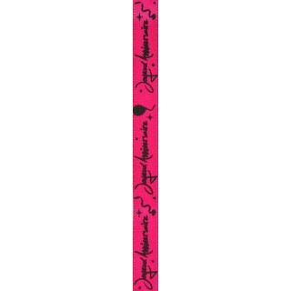  Geburtstag Band "Joyeux anniversaire", Fuchsie, 10 mm x 5 meter 