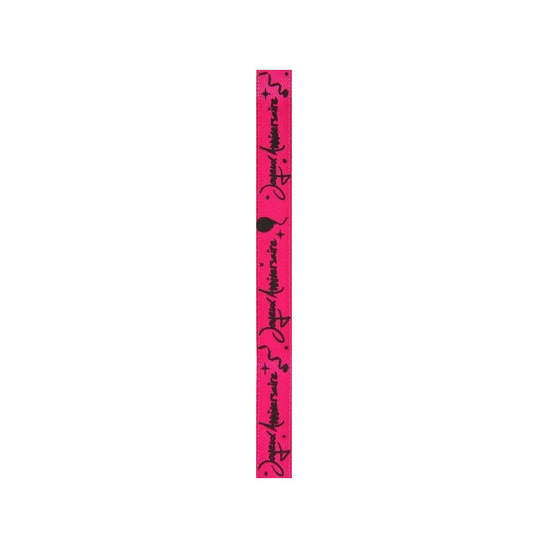  Geburtstag Band "Joyeux anniversaire", Fuchsie, 10 mm x 5 meter 
