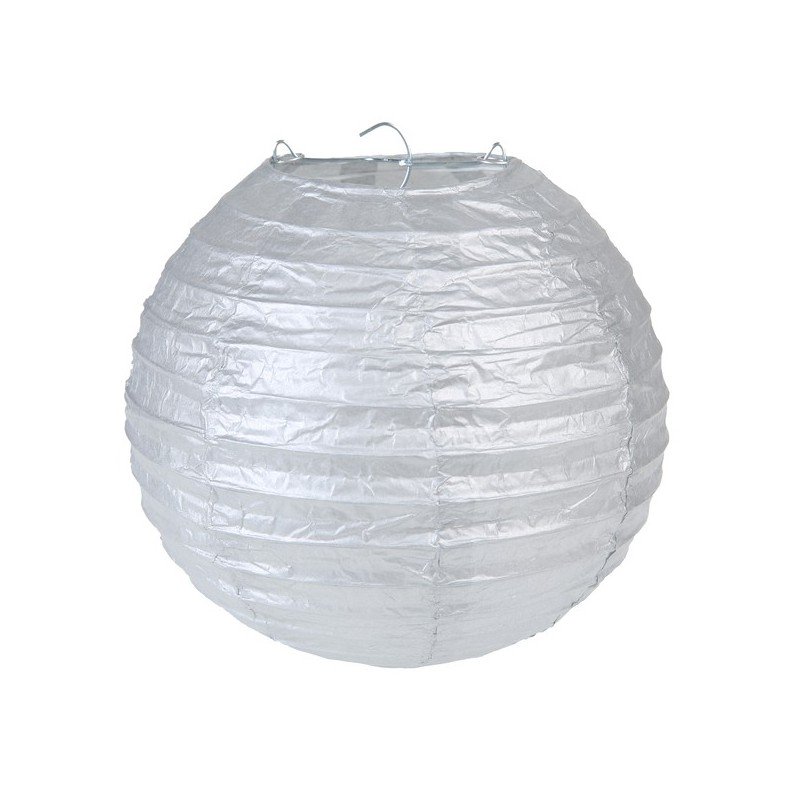 2 lanterne metalliche M, argento, ø 20 cm