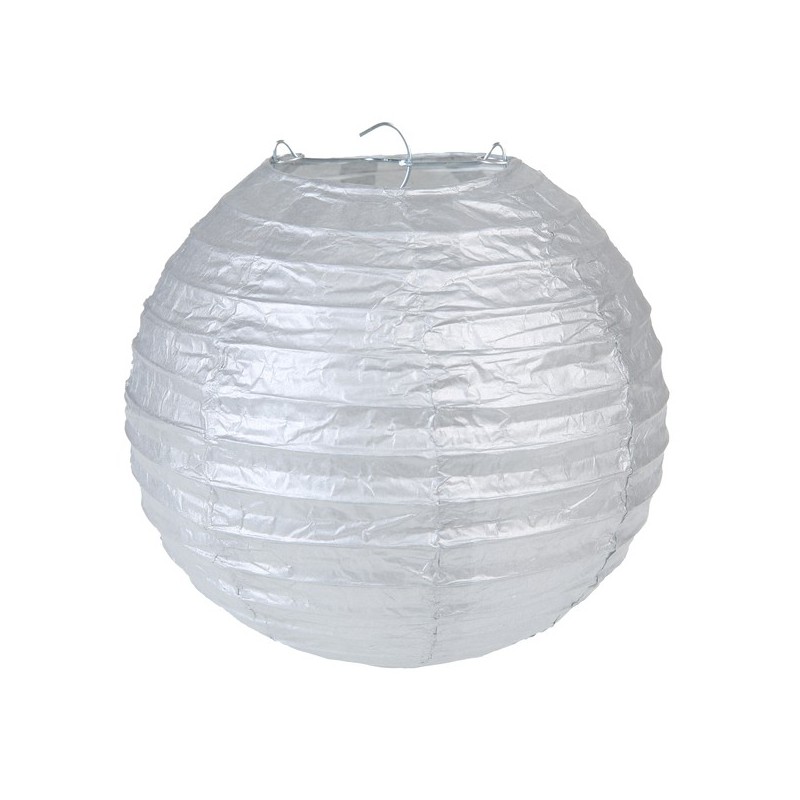 2 Lanternes métallisées M, argent, ø 20 cm