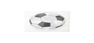 Serviettes motif foot blanc, sachet de 20 pces