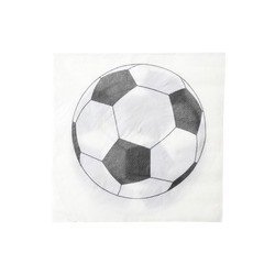 20 Tovaglioli da calcio bianchi e neri
