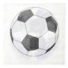 Serviettes motif foot blanc, sachet de 20 pces