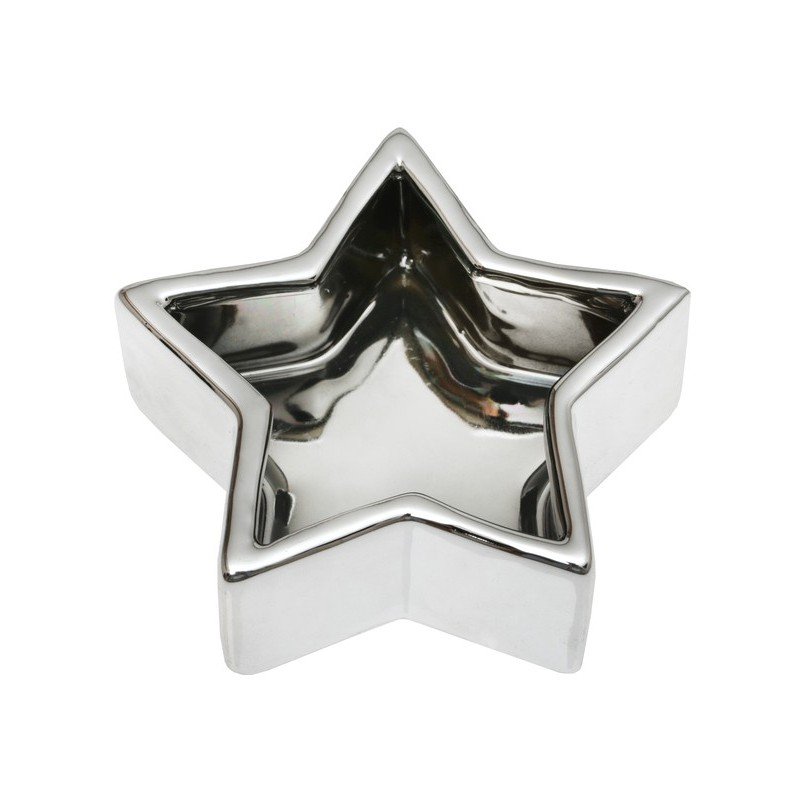Coupelle étoile, 10 x 10 x 3.5 cm, argent