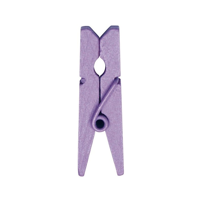 12 pinces bois parme, dimension 3.5 cm