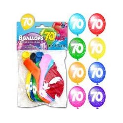 8 palloncini, 70 anni, ø 30 cm