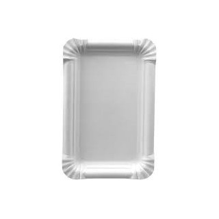 250 Pappteller Rect 13 x 22 cm weiß.