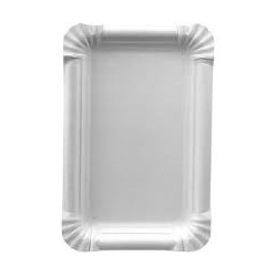 250 Pappteller Rect 13 x 22 cm weiß.