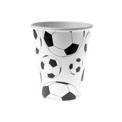 10 Becher, Fussball, schwarz