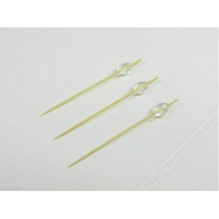 100 picche in bambù con diamanti decorativi. 9 cm