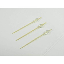 100 Piques en bambou avec diamants de décoration. 9cm