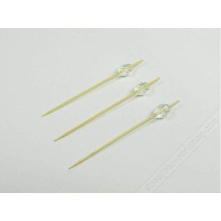 100 Bambusspaten mit dekorativen Diamanten. 9cm