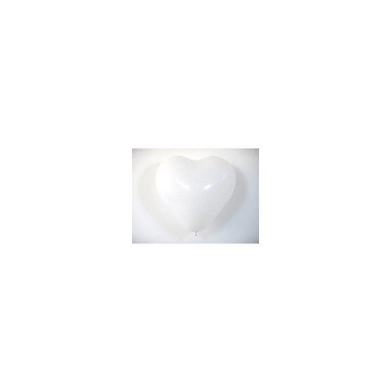 8 ballons coeur, blanc, diamètre 25cm 8 ballons coeur, blanc, diamètre 25cm