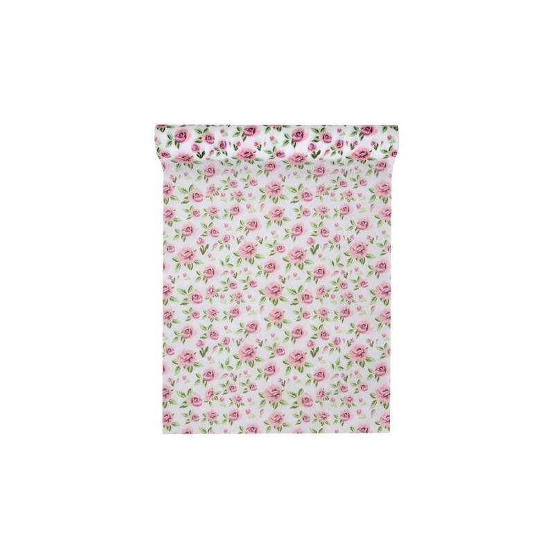 Chemin de table Liberty rose, 30cmx5m